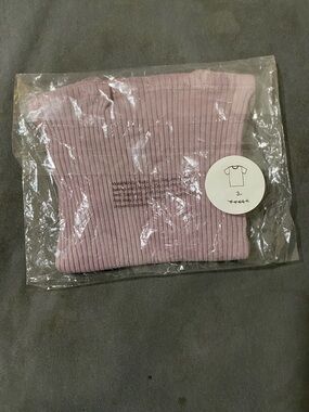 Kids Ribbed Short Sleeve Top - Light Purple